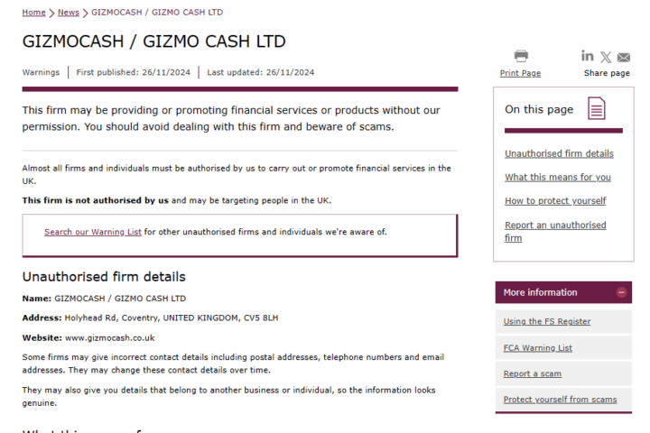 GIZMO CASH LTD