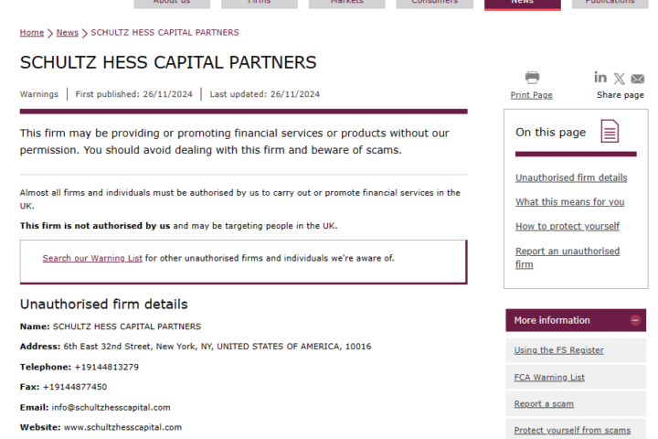 SCHULTZ HESS CAPITAL PARTNERS